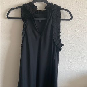 Ruffled Black Tank Top